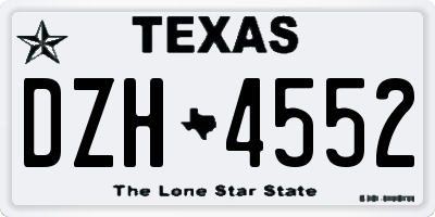 TX license plate DZH4552