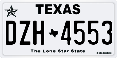 TX license plate DZH4553