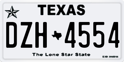 TX license plate DZH4554