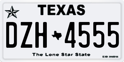 TX license plate DZH4555