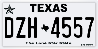 TX license plate DZH4557