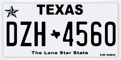 TX license plate DZH4560