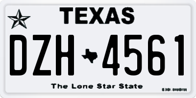 TX license plate DZH4561