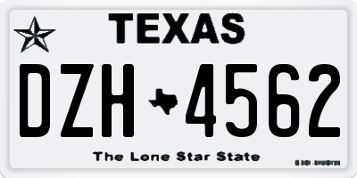 TX license plate DZH4562