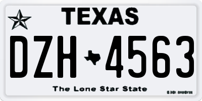 TX license plate DZH4563