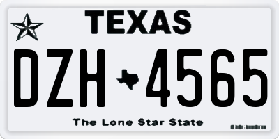 TX license plate DZH4565