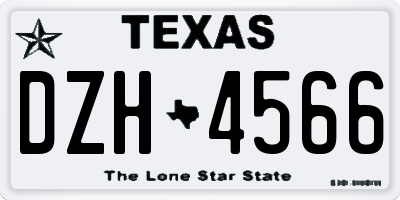 TX license plate DZH4566