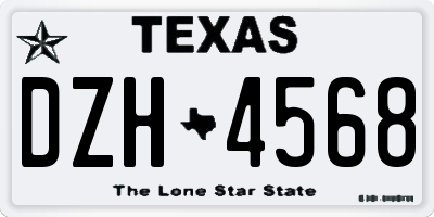 TX license plate DZH4568
