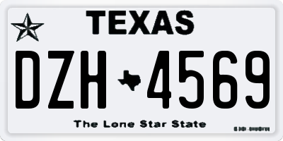 TX license plate DZH4569