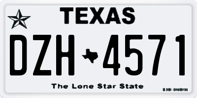 TX license plate DZH4571