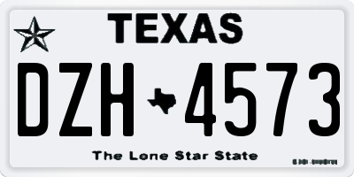 TX license plate DZH4573