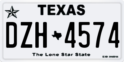 TX license plate DZH4574
