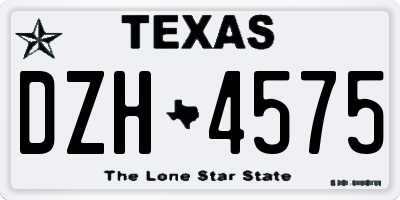 TX license plate DZH4575
