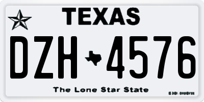 TX license plate DZH4576