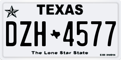 TX license plate DZH4577