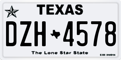 TX license plate DZH4578
