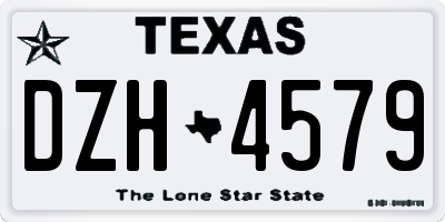 TX license plate DZH4579