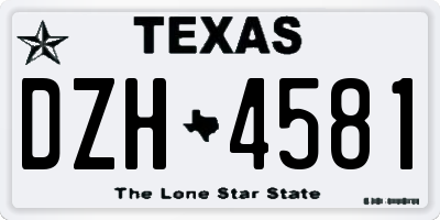 TX license plate DZH4581