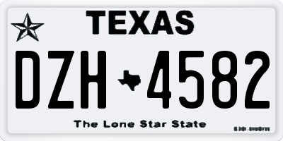 TX license plate DZH4582