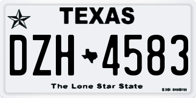 TX license plate DZH4583