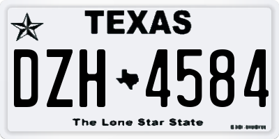 TX license plate DZH4584