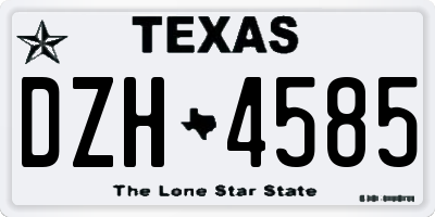 TX license plate DZH4585
