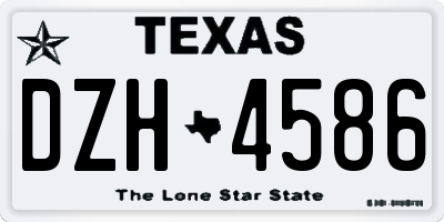 TX license plate DZH4586