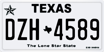 TX license plate DZH4589