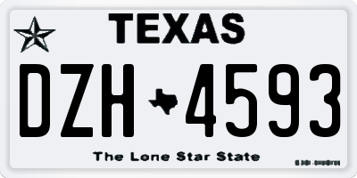 TX license plate DZH4593