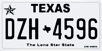 TX license plate DZH4596