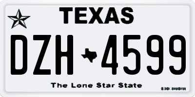 TX license plate DZH4599