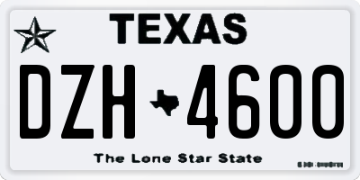 TX license plate DZH4600