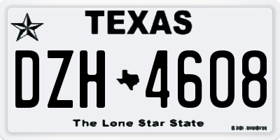 TX license plate DZH4608