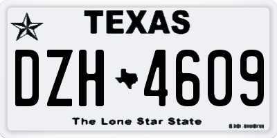 TX license plate DZH4609