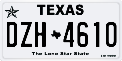 TX license plate DZH4610