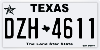 TX license plate DZH4611