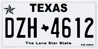 TX license plate DZH4612