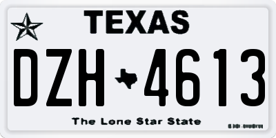 TX license plate DZH4613