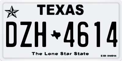TX license plate DZH4614