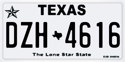 TX license plate DZH4616