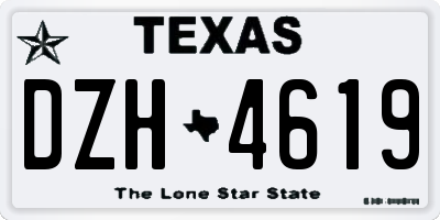 TX license plate DZH4619