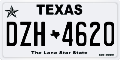TX license plate DZH4620