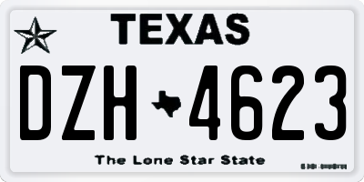 TX license plate DZH4623