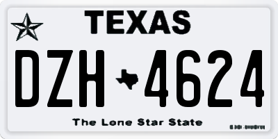 TX license plate DZH4624
