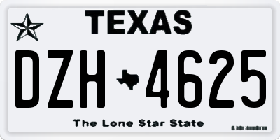 TX license plate DZH4625