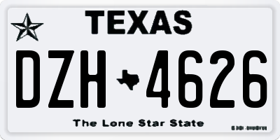 TX license plate DZH4626