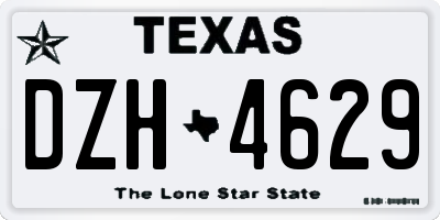 TX license plate DZH4629
