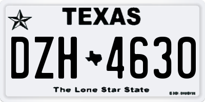 TX license plate DZH4630