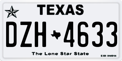 TX license plate DZH4633