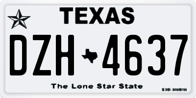 TX license plate DZH4637